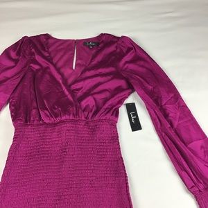 Lulus Women’s Smocked Satin Dress Size M